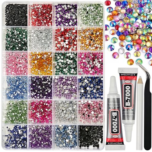 GUFUGU 6000 Pcs Mixed-Color Resin Jelly Rhinestones for Crafts