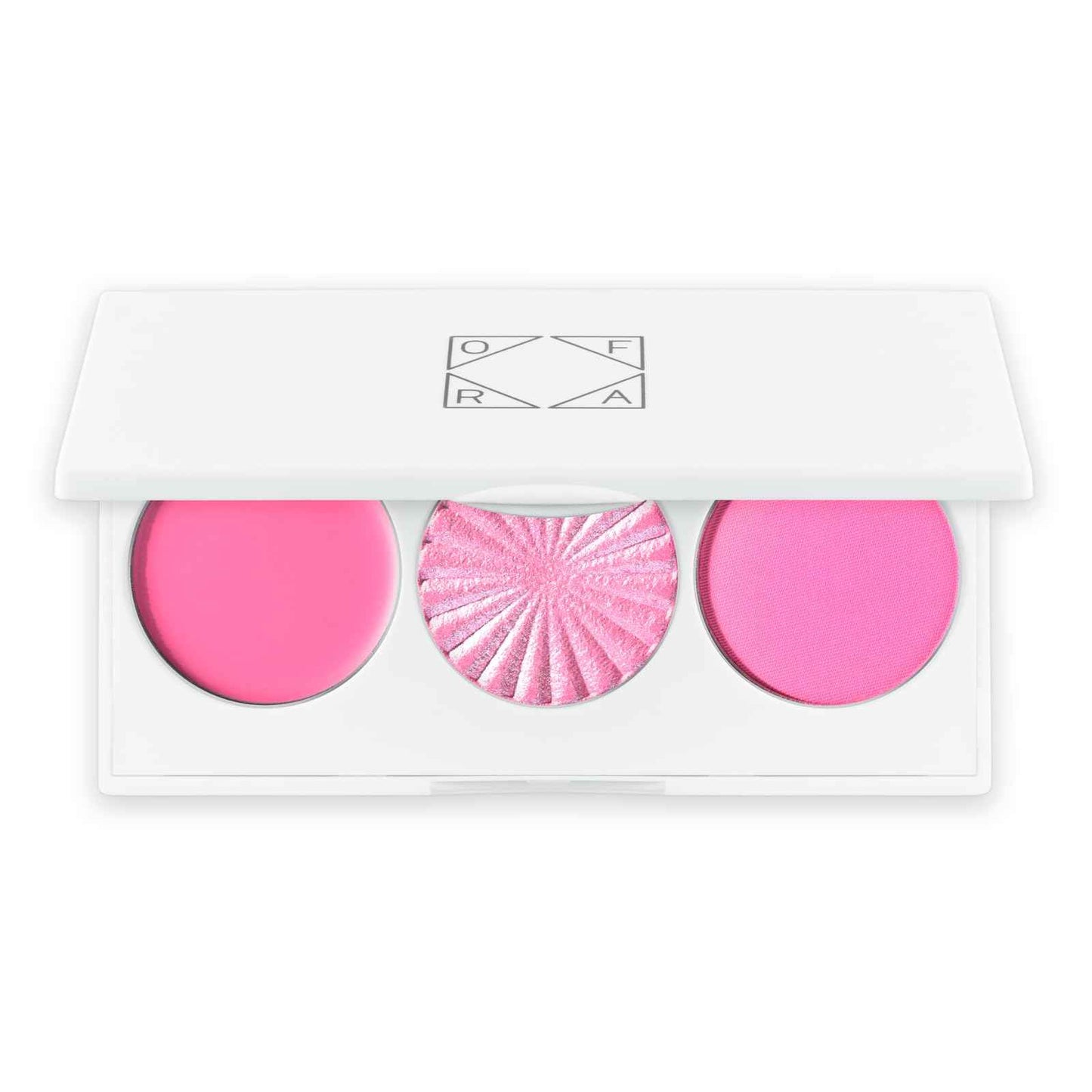 OFRA Midi Palette Cotton Candy Skies - Face Makeup Palette - 3 Pigmented Pink Blushes - Matte, Satin and Cream - Cruelty-Free Blush Palette, Highlighter Palette and Colorful Eyeshadow Palette
