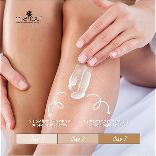 Malibu Tan Hemp Golden Glow Skin Firming Lotion, Medium Deep, 18 fl oz (530 ml) - 1-PACK