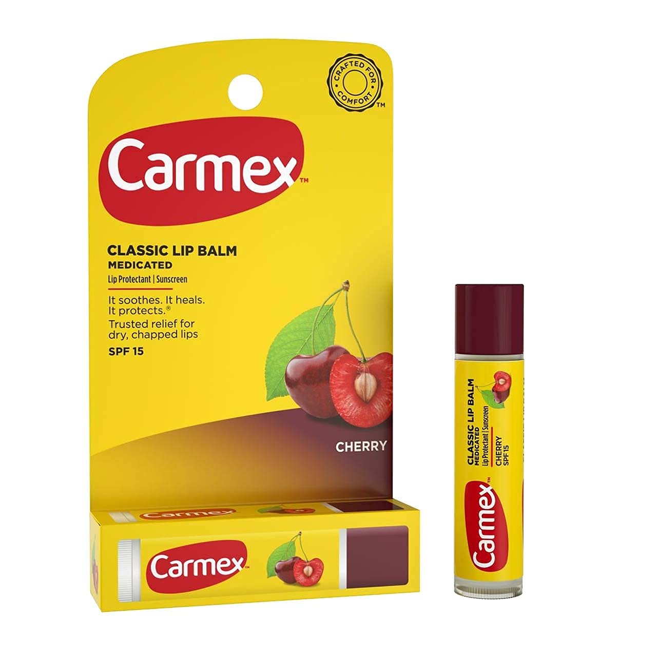 Carmex Click-Stick Moisturizing Lip Balm SPF 15 Cherry 0.15 oz (Pack of 3)