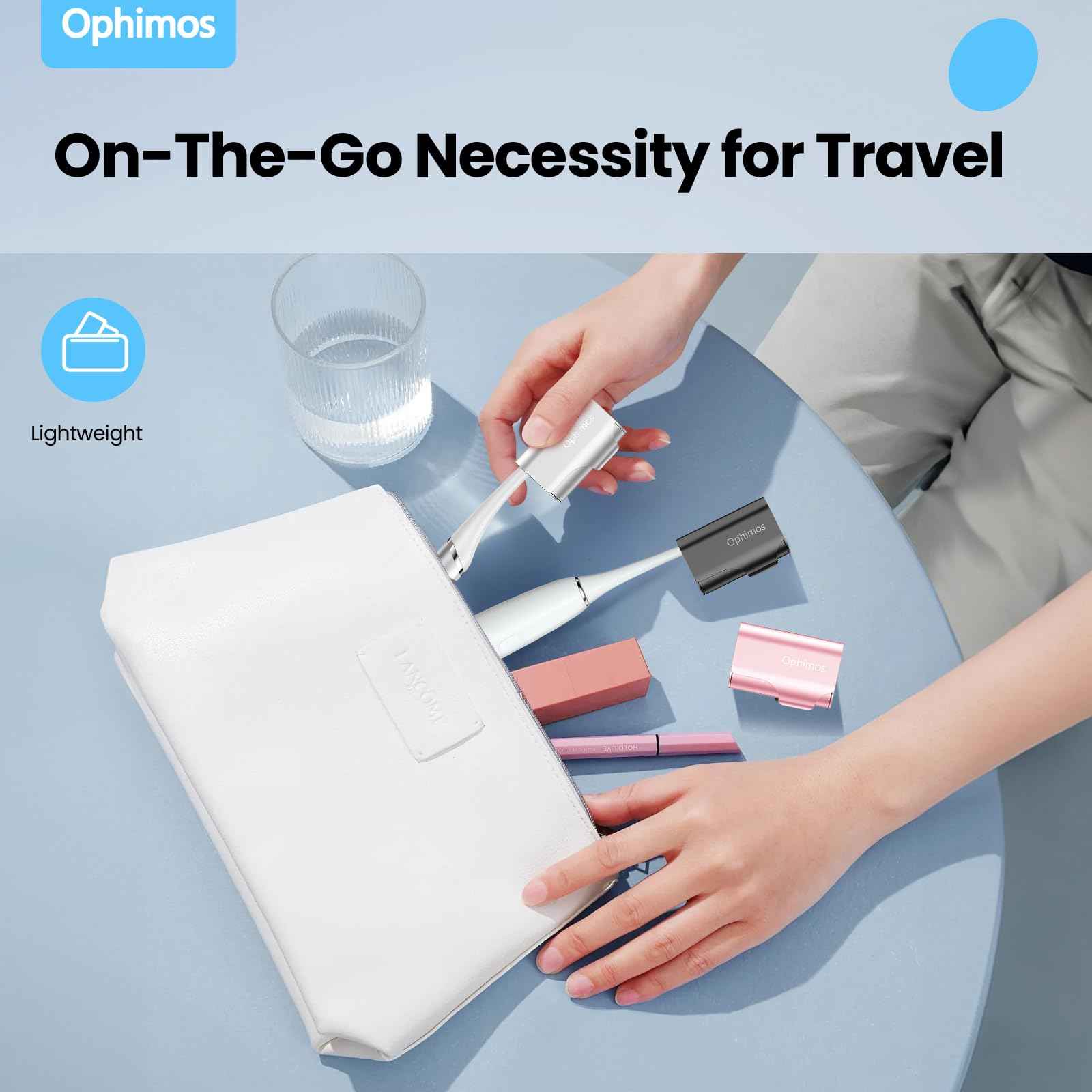 Ophimos Aluminum Alloy Toothbrush Head Cover/Cap/Protector Case,Travel Toothbrush Covers Long-lasting Toothbrush Head Caps for Most Electric/Manual Brushes, 2 Count -Silver+Pink