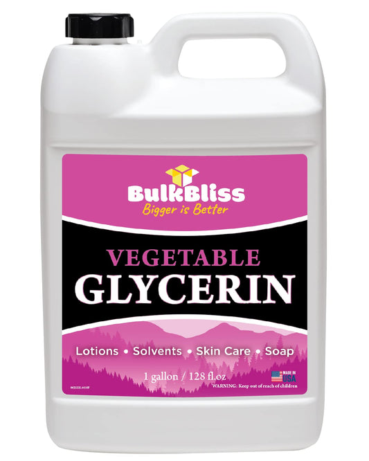 BulkBliss Vegetable Glycerine Food Grade, Non-GMO for Skin, Crafts - 1 Gallon Glycerin Liquid