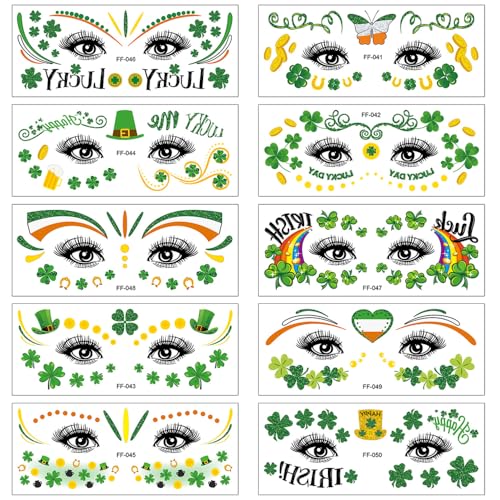 Shamrock Temporary Tattoos St. Patrick's Day - 20 Sheets