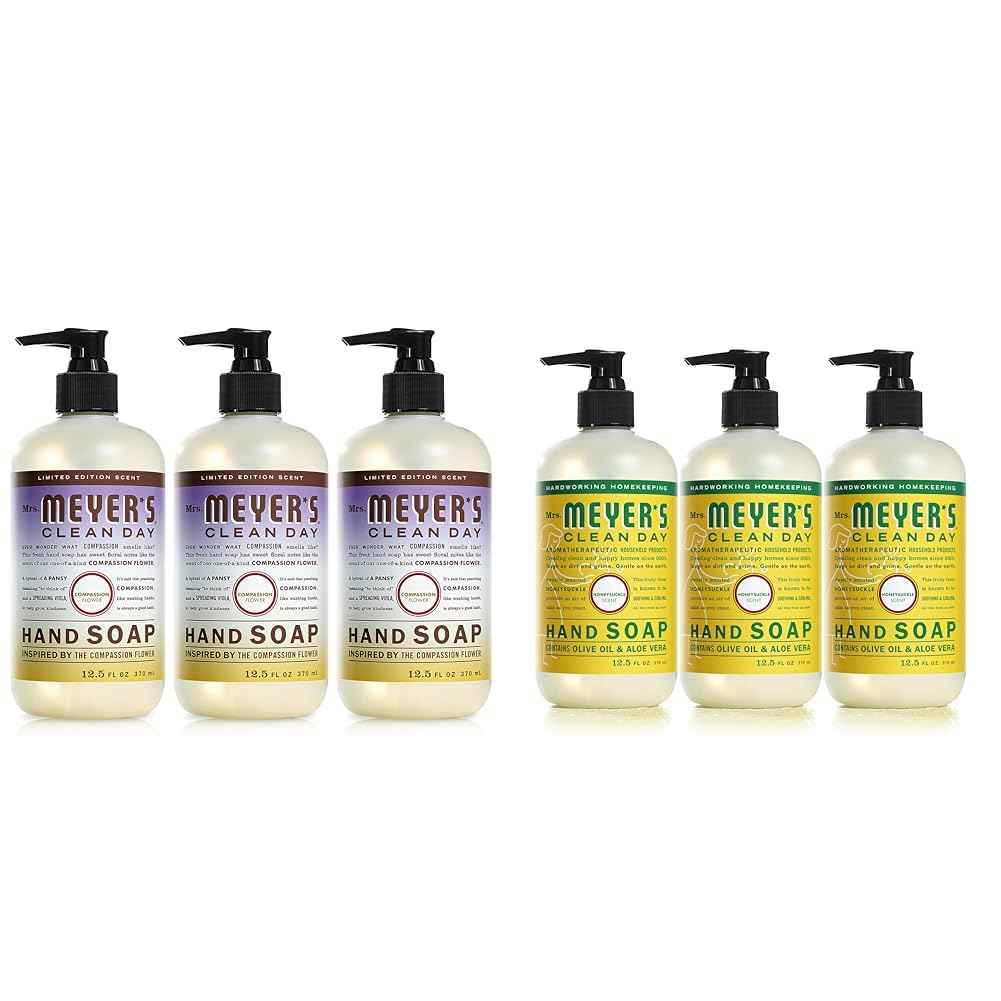 MRS. MEYER'S CLEAN DAY Hand Soap, Made with Essential Oils, Biodegradable Formula & Liquid Hand Soap, Made with Essential Oils, Biodegradable Formula