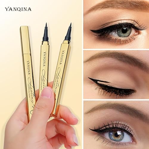 YANQINA Waterproof Liquid Eyeliner - Smudge-Proof,Makeup Long-Lasting Eyeliner Pencil for Women-Black,Smooth,Quick-Drying