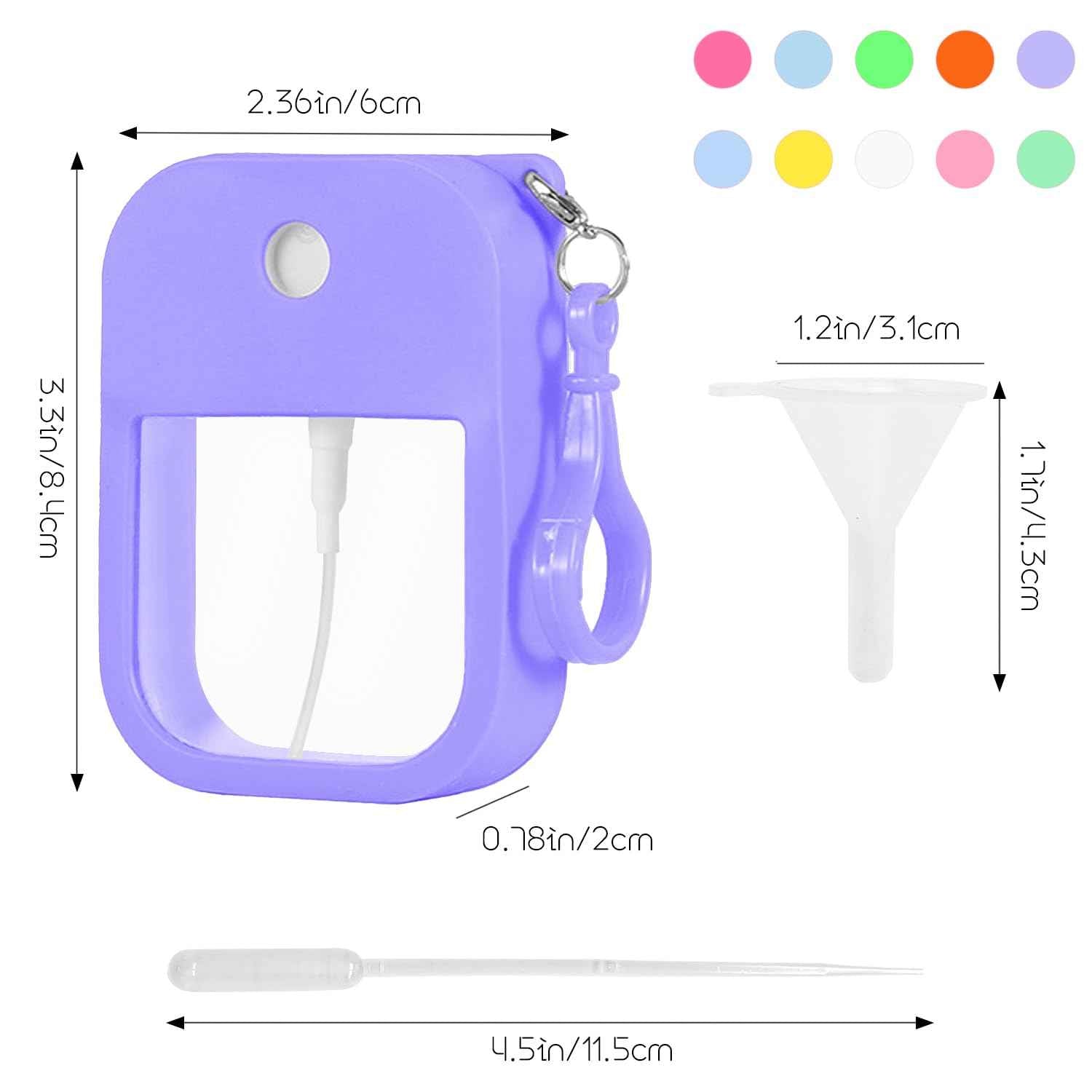 VIEKIER 10 Pcs Portable Card Spray Bottle 1.29oz Refillable Perfume Bottle Reusable Leakproof Spray Bottle Water Spray Bottle with Keychain for Cosmetic 10 Color