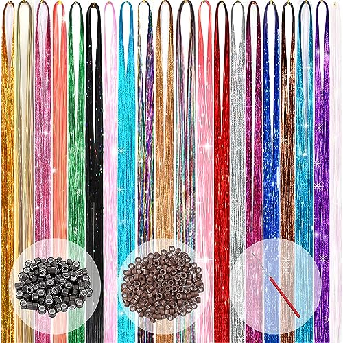 Hair Tinsel Kit 48 Inch - 20 Colors 8000 Strands