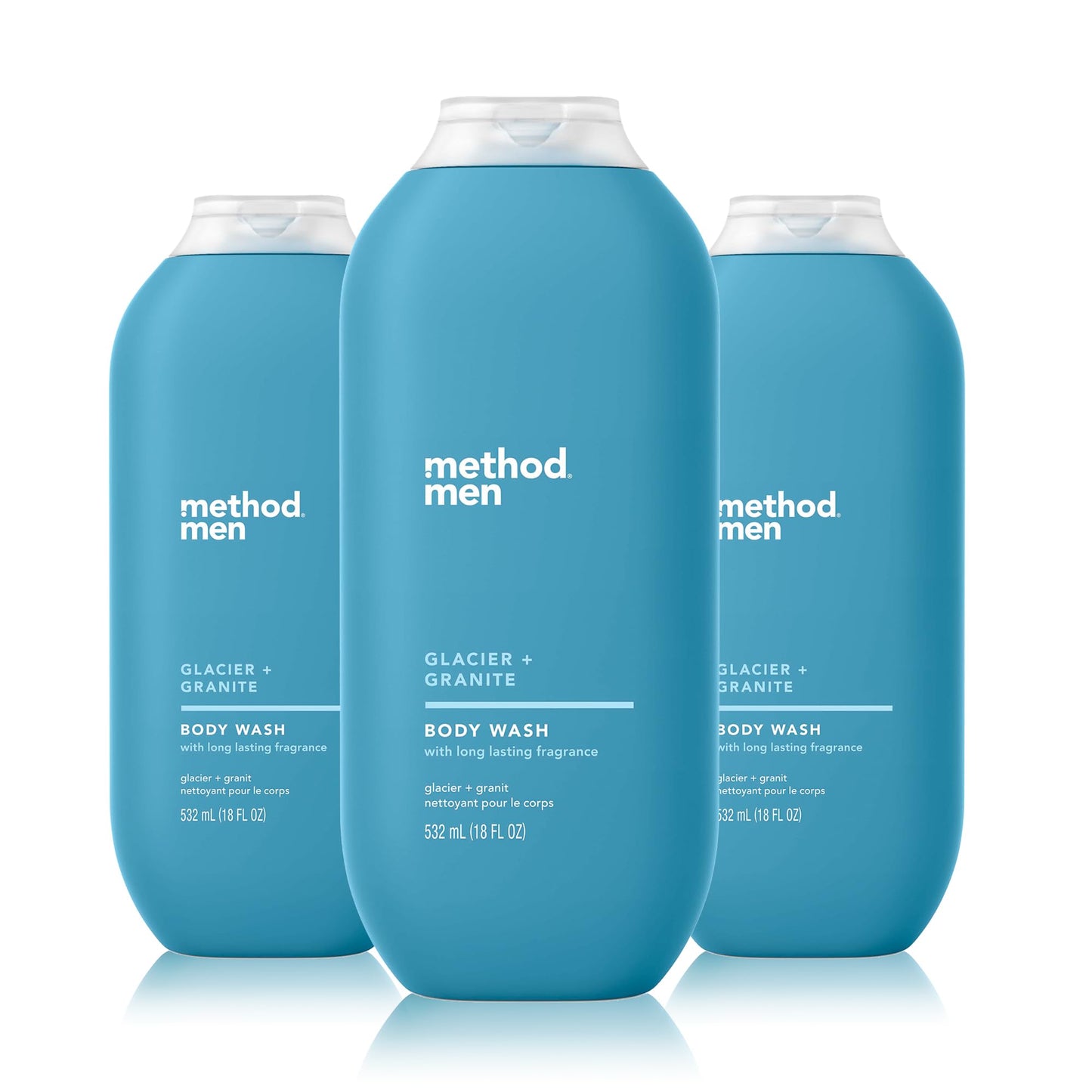 Method Men Body Wash, Glacier + Granite, Paraben and Phthalate Free, 18 FL Oz (Pack of 3)