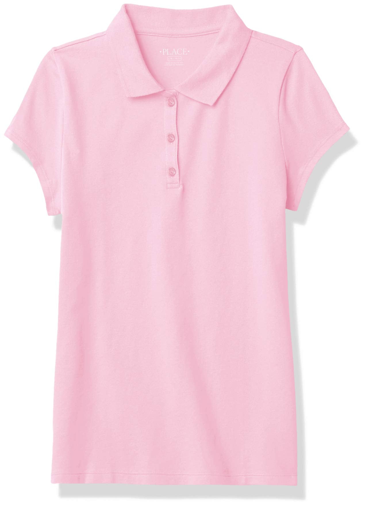 The Children's Place girls Uniform Pique Polo Shirt, Sparkle Pink, X-Small US