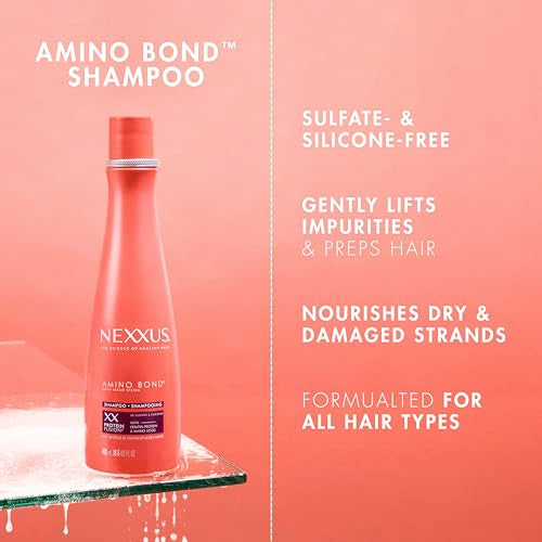 Nexxus Bond Repair Shampoo, Conditioner & Intense Rebond Treatment Bundle Amino Bond 3 Pack for All Types of Damaged Hair, with Keratin Protein and Amino Acids,
