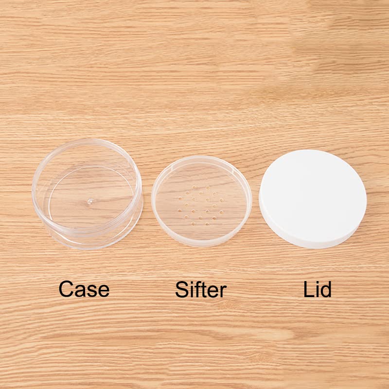 50ml Loose Powder Compact Container with Sifter - Pack of 4