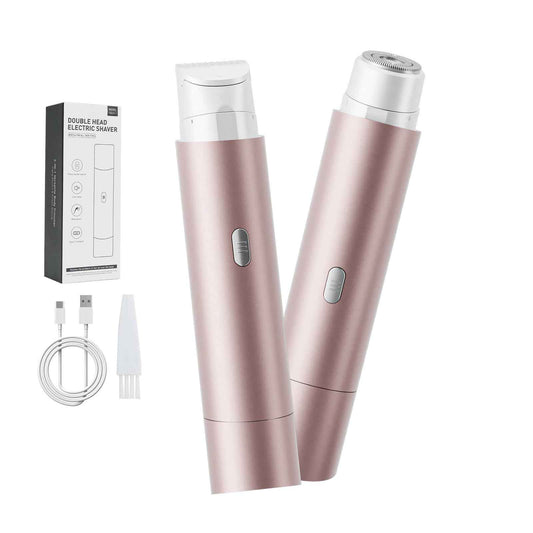 2 in 1 Womens Razors Shaver Bikini Tnimmer, Women Electric Razors for Shaving Underarms Leg Pubic Facial Hair Removal for Waterproof Wet and Dry IPX8