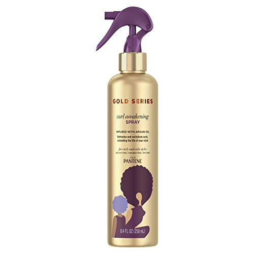 Pantene Gold Series Curl Awakening Spray with Argan Oil, 8.4 Fl Oz