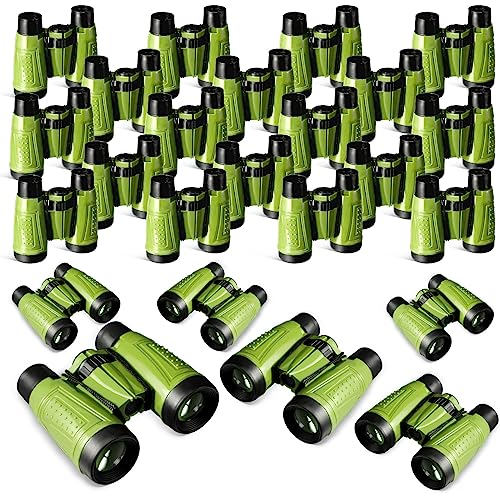 Libima 24 Pcs Binoculars for Kids Educational Compact Kids Binoculars with Neck String Toddler Binoculars for Boys Girls Learning Bird Watching Camping Hiking Travel Safaris Birthday Gifts (Green)