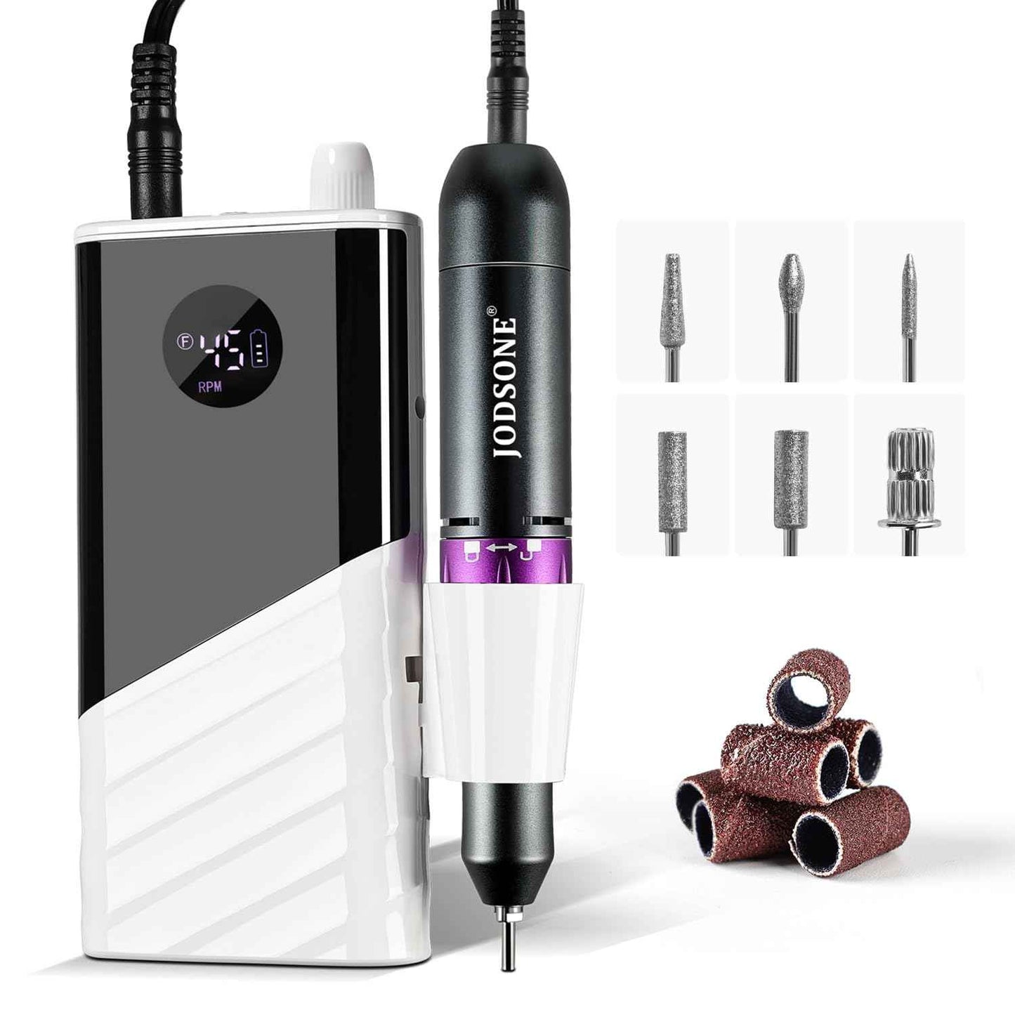 JODSONE Professional Nail Drill 45000 RPM Rechargeable Nail File for Nail Gel Removal Low Noise Portable for Home and Salon