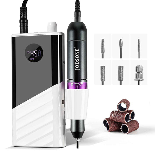 JODSONE Professional Nail Drill 45000 RPM Rechargeable Nail File for Nail Gel Removal Low Noise Portable for Home and Salon