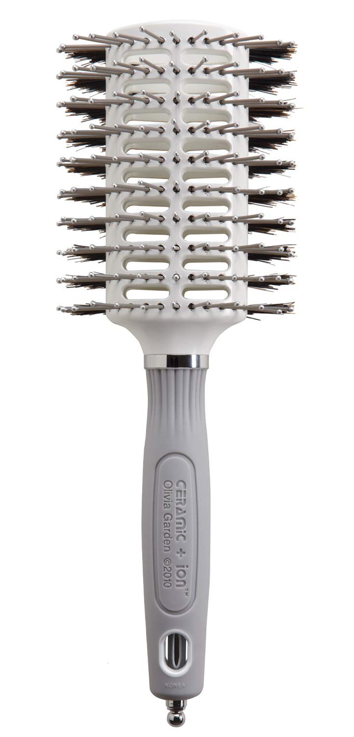 Olivia Garden Turbo Vent Oval Twin & 100% Boar Hair Brush CIOVL-TWINMD (Twin Medium)