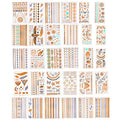 Metallic Temporary Tattoos - 30 Sheets Gold Silver