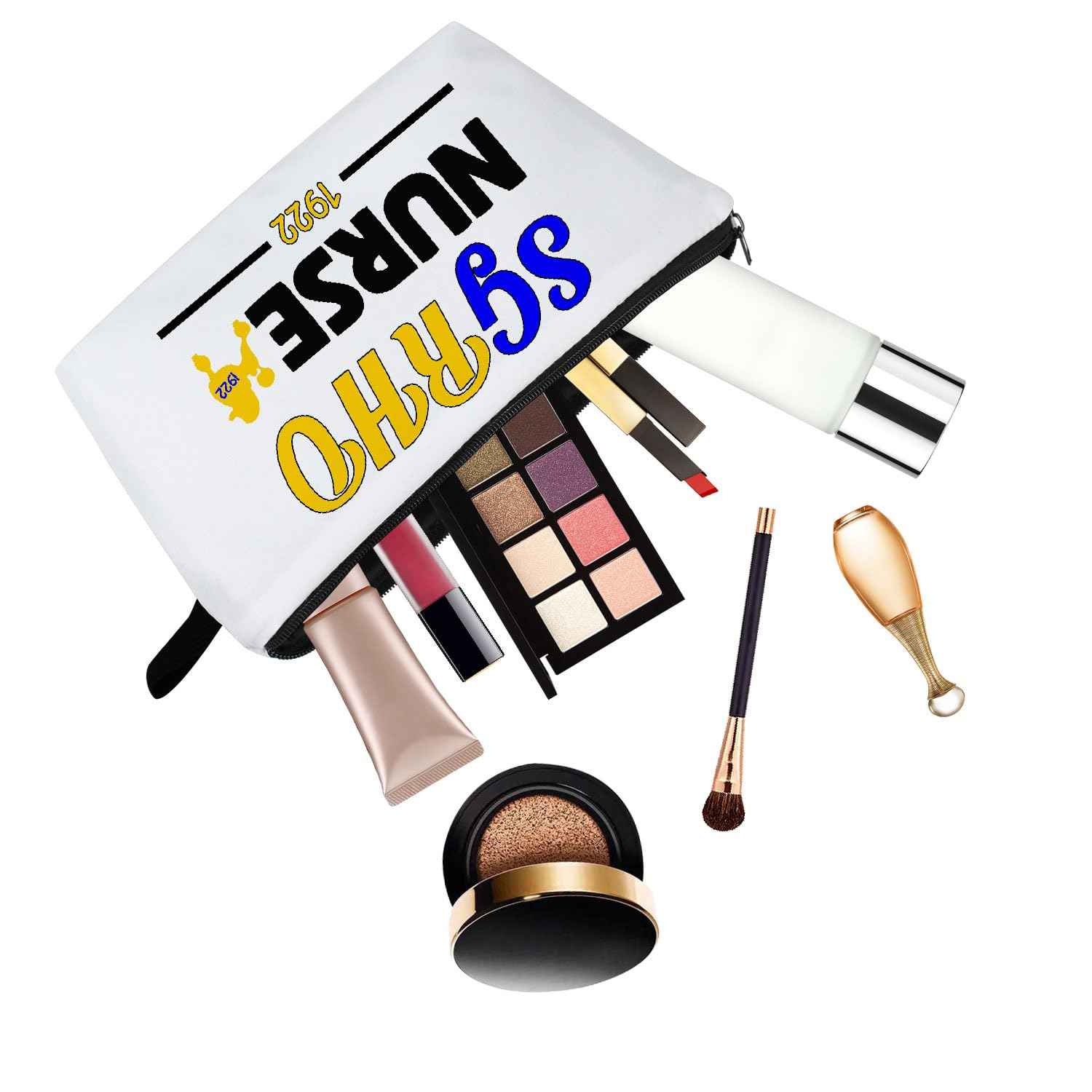 YULUENZE Sorority Makeup Bag Sigma Gamma Rho Nurse Gifts SGRHO Nurse 1922 Sorority Paraphernalia Gift SGR Graduation Present Greek Sorority Present for Women