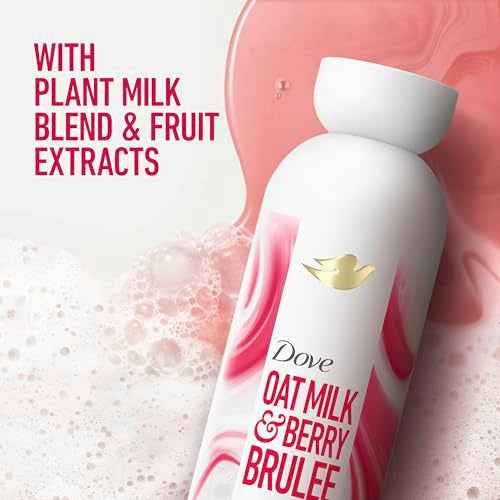 Dove Plant Milk Cleansing Body Wash Oat Milk & Berry Brulee for Moisturized Skin Gentle Cleanser, No Sulfate or Parabens, pH balanced 17.5 fl oz