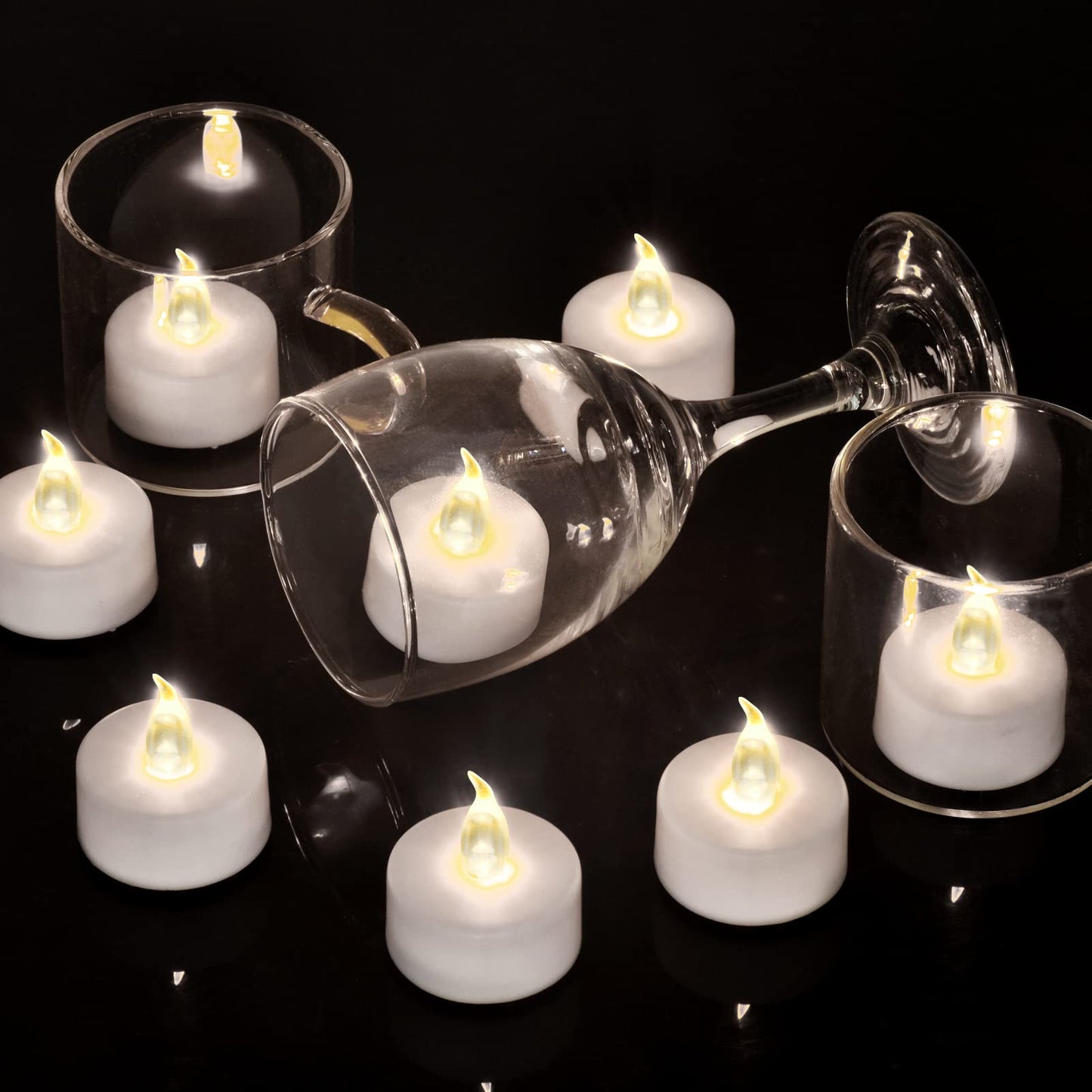 Battery Operated LED Tea Lights:150 Pack Flameless LED Bright Flickering Candles Long Lasting 200+ Hours Electric Candle in Warm White Ideal for Party, Wedding, Birthday, Halloween and Home Decoration