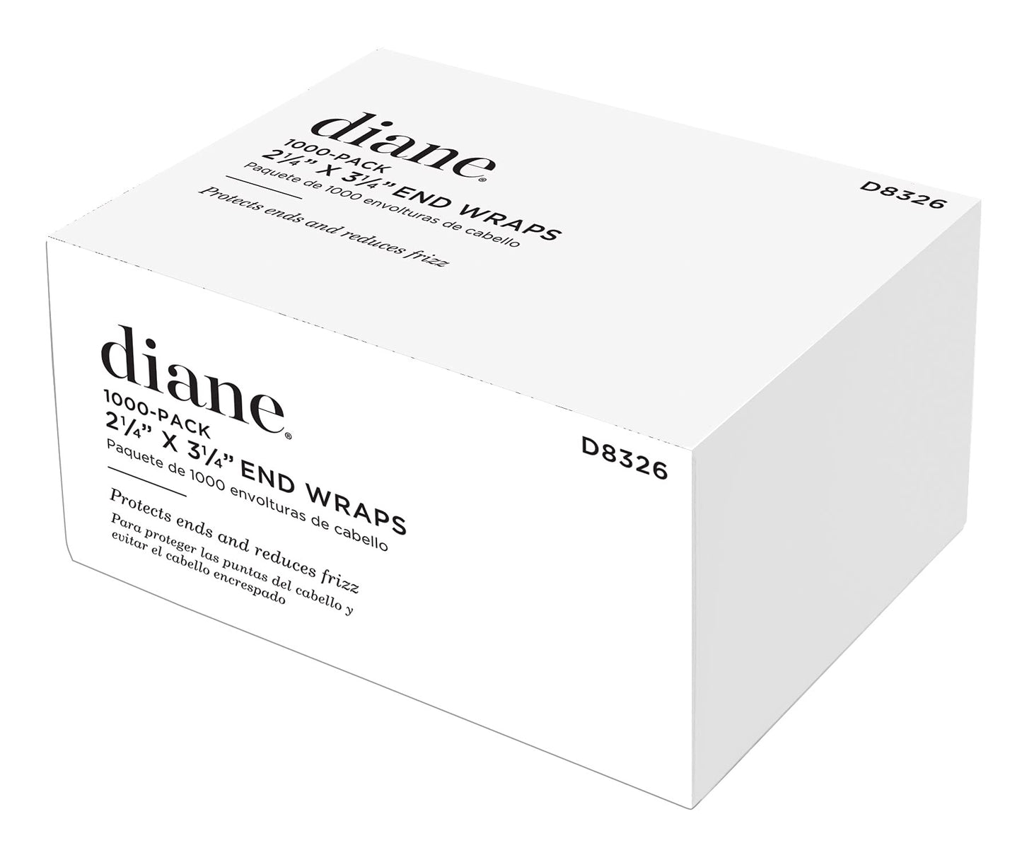 Diane End Wraps for Styling Hair in Salon or at Home 2.25 inch x 3.25 inch , White, 1000 Count(Pack of 1)