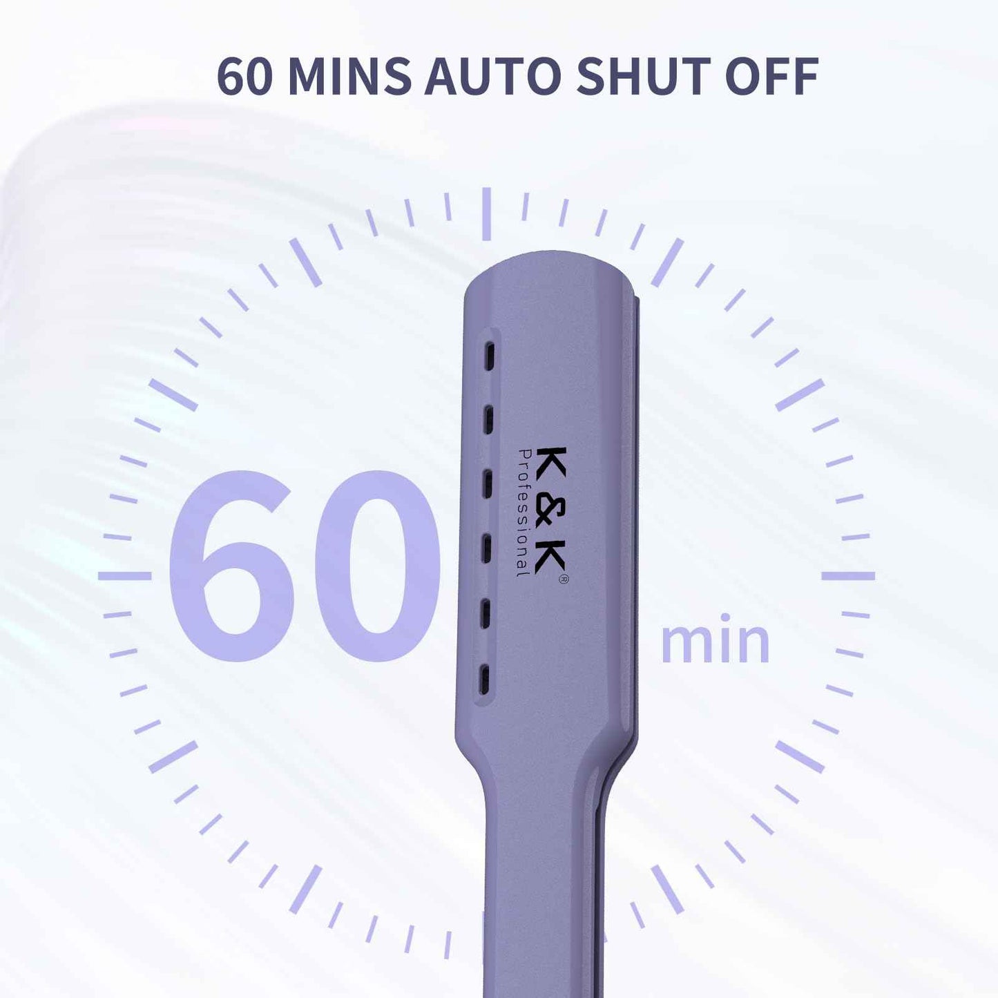 K&K 1.73 Hair Straightener for Thick Hair, Extra Wide Flat Iron with Adjustable Temperature(290-450℉) Ceramic Coated Floating Panel, 30s Fast Heating, Dual Voltage, for Thick Curly Hair