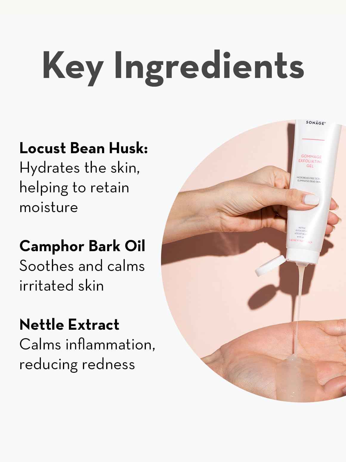 Sonage Gommage Exfoliating Gel – Gentle Gommage Exfoliant for Face | Facial Peeling Gel Removes Dead Skin, Brightens & Smooths | Non-Abrasive Face Exfoliant Scrub | Clean, Vegan Skincare (50 ml)