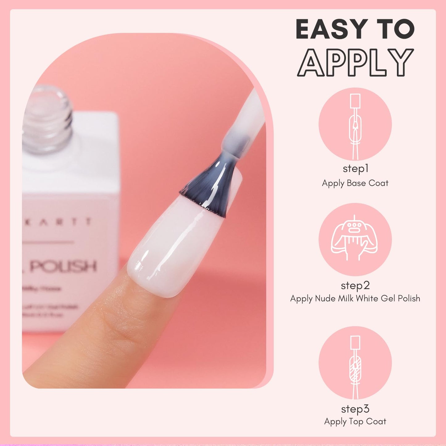 Makartt Gel Nail Polish Set 15ML Natural Gel Polish Milky White Color Soak Off UV Nail Art Manicure DIY Salon Home for Woman Girls-Milky Haze