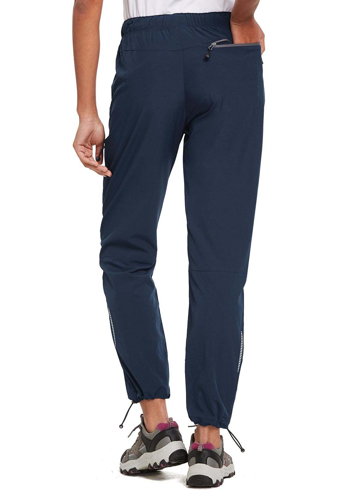 BALEAF Women's Petite Hiking Pants Lightweight Quick Dry Water Resistant Cargo Pants 27'' Inseam for All Seasons Navy Blue Size S