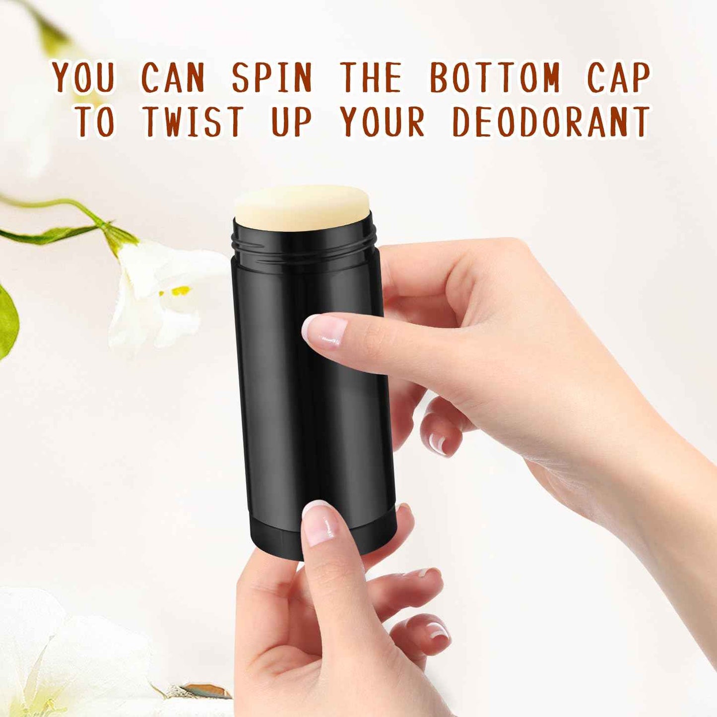 Wresty 10 Pcs 60ml/2oz Deodorant Containers Twist Up Empty Tubes Plastic Refillable Bottles DIY Homemade Deodorant Container Stick (Black)