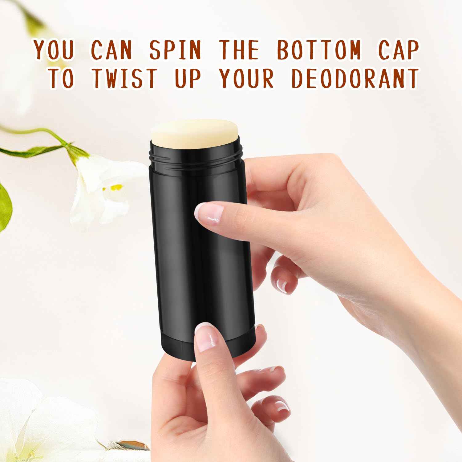 Wresty 10 Pcs 60ml/2oz Deodorant Containers Twist Up Empty Tubes Plastic Refillable Bottles DIY Homemade Deodorant Container Stick (Black)