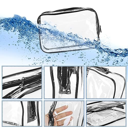 15 PCS Transparent Cosmetic Bags Clear Toiletry Bags Waterproof Makeup Bags PVC Plastic Zippered Organizer Cases for Travel Vacation Bathroom