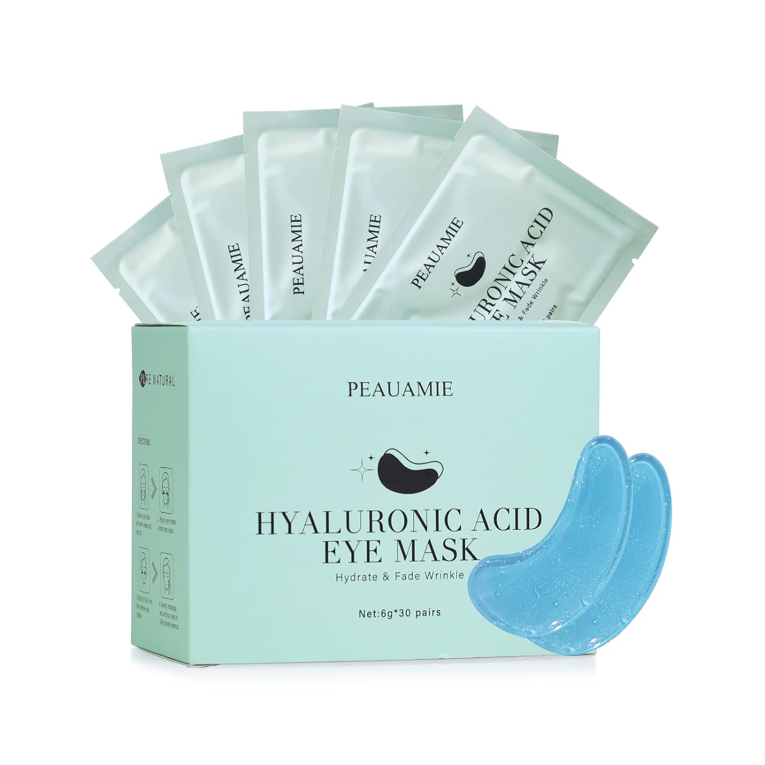 Under Eye Patches Gold and Hyaluronic Acid for puffy eyes,Rose Eye Masks for Dark Circles and Puffiness skin care Smooth Wrinkles products 30 Pairs