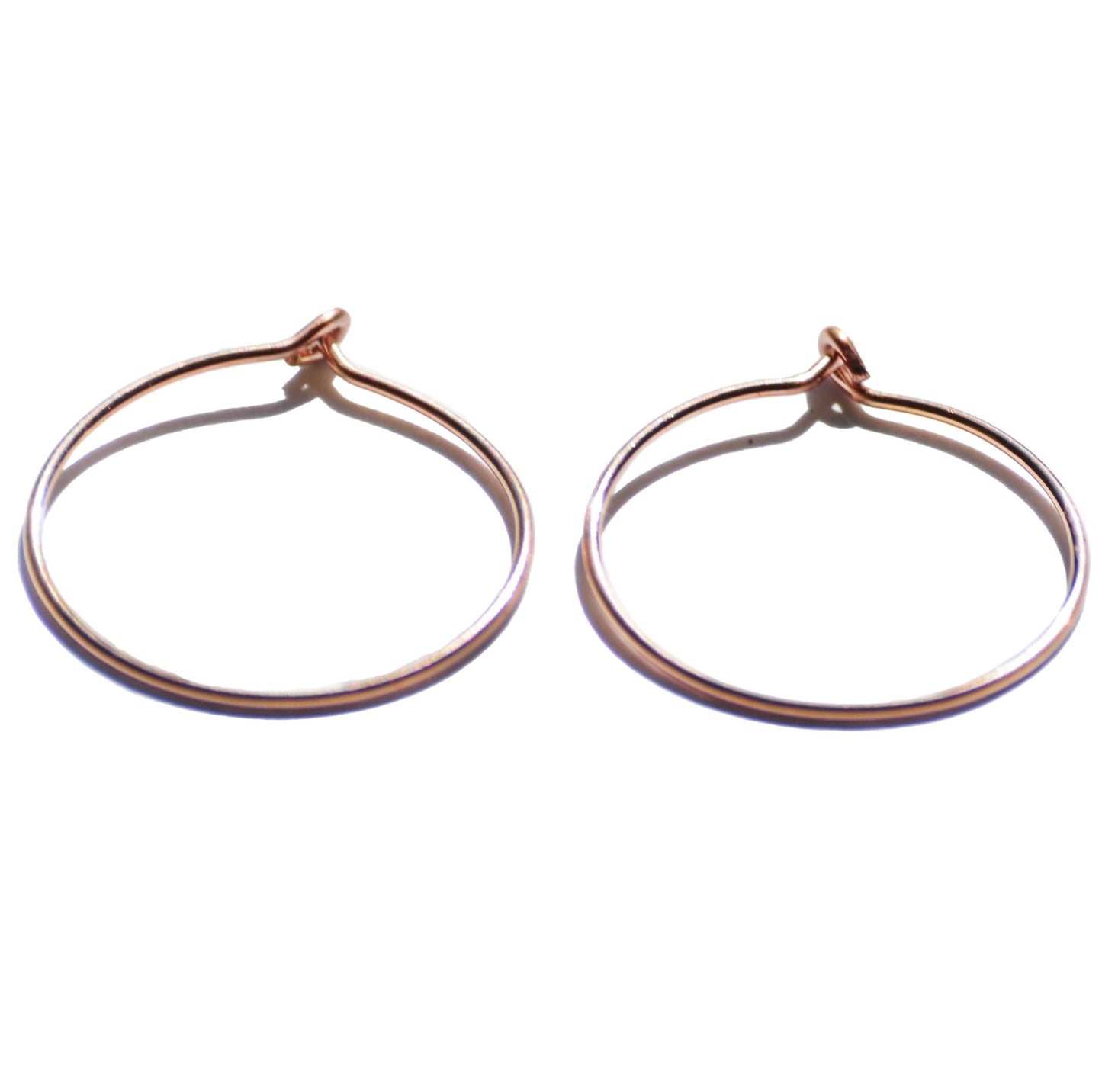 14K Real Gold Small Rose Gold Dainty Hoop Earrings 14K Rose Gold Earrings Rose Gold Hoops Earrings Earring Hoop Hope Earrings for Women Thin Wire Handmade in FL