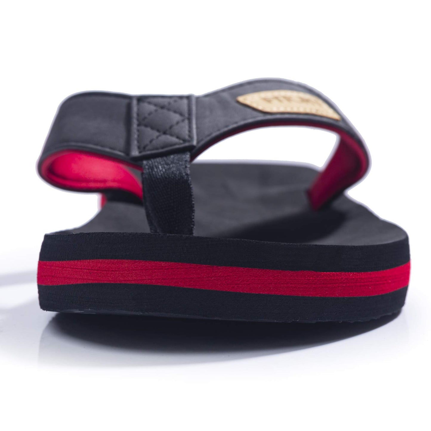 FITORY Men's Flip-Flops, Thongs Sandals Comfort Slippers for Beach Black/Red Size 6