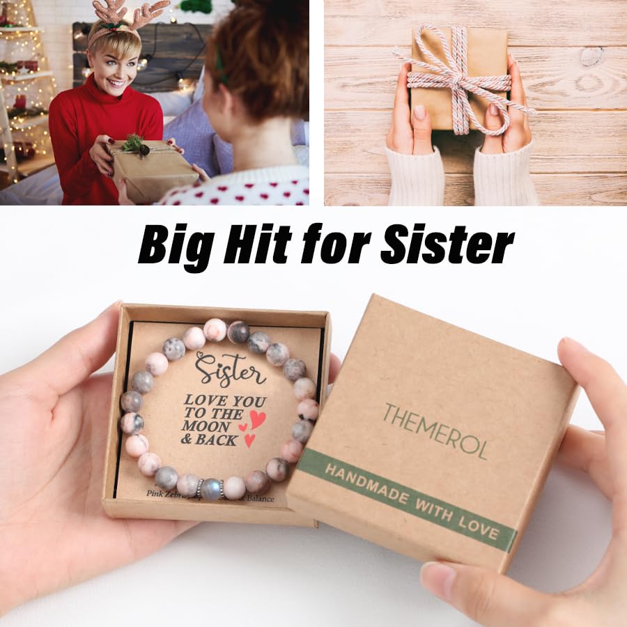 THEMEROL Sisters Gifts from Sister Birthday Gift Ideas Bracelets Women Mothers Day Gift Ideas Big Sister Gifts for Little Sister Christmas Gifts Wrap Graduation Valentines Day Sister In Law Gifts