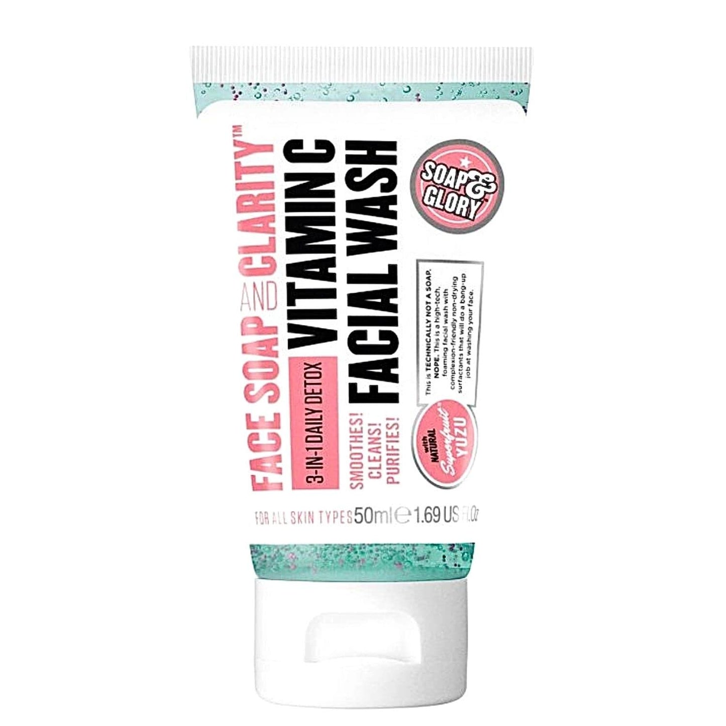 Soap & Glory Face Soap and Clarity Vitamin C Face Wash - 3-in-1 Exfoliating & Hydrating Facial Cleanser - Gently Removes Makeup While Unclogging Pores - Suitable For All Skin Types (300 ml, 2 pack)