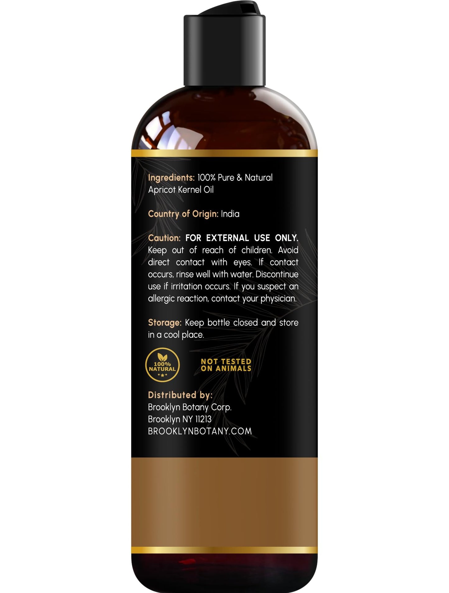 Brooklyn Botany Apricot Kernel Oil for Skin, Hair and Face – 100% Pure and Natural Body Oil and Hair Oil - Carrier Oil for Essential Oils, Aromatherapy and Massage Oil – 8.1 fl Oz