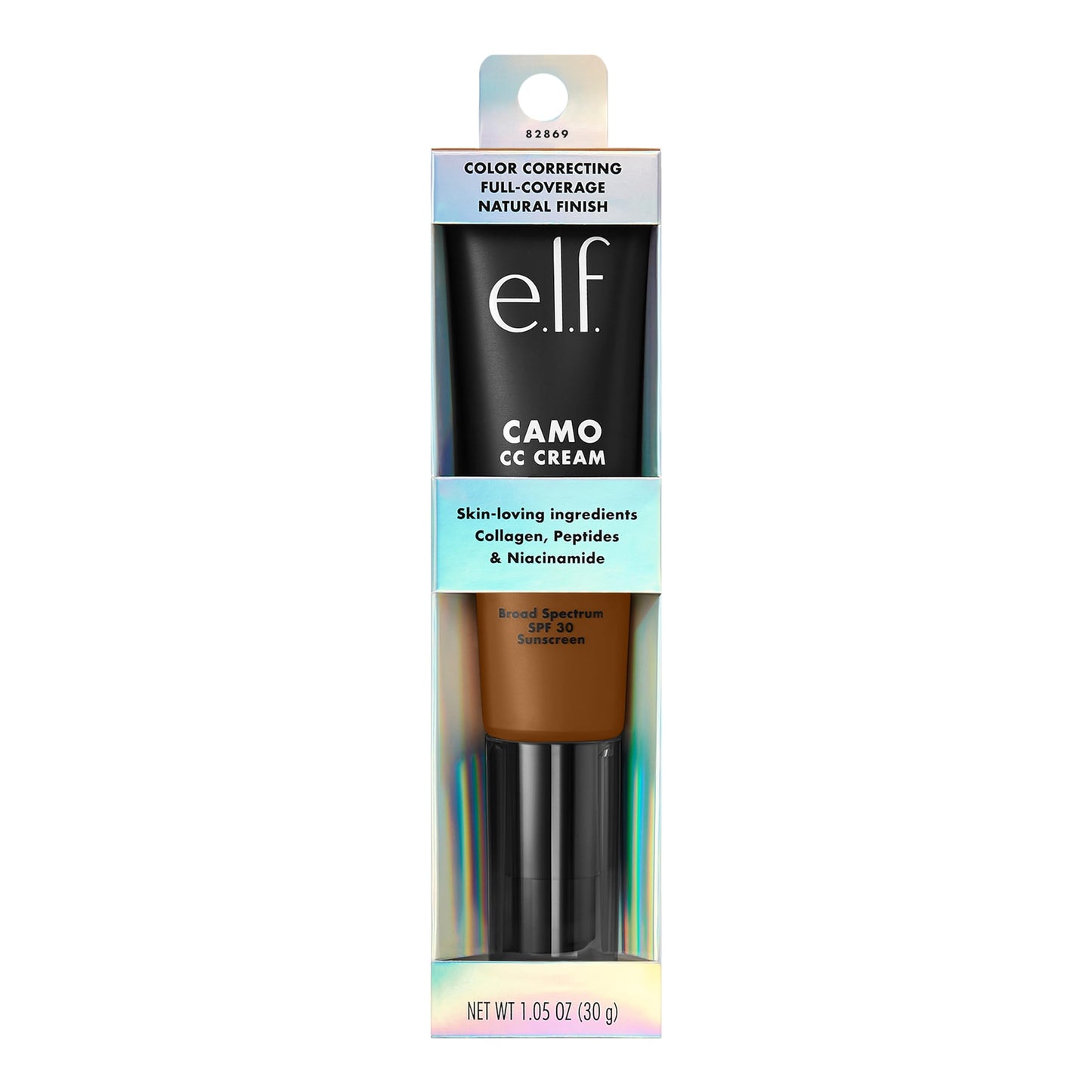 e.l.f. Camo CC Cream, SPF 30 Color-Correcting Medium-To-Full Coverage Face Foundation, Delivers An Airbrushed Finish, Vegan & Cruelty-Free, Deep 530 W