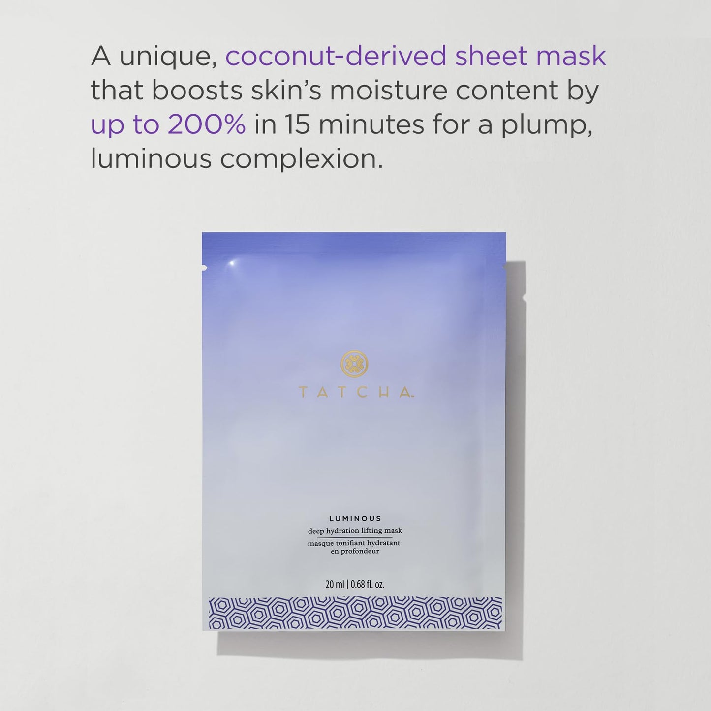 TATCHA Luminous Deep Hydration Lifting Mask | Single Use Mask for Luminous Skin | 20 ml / 0.68 oz