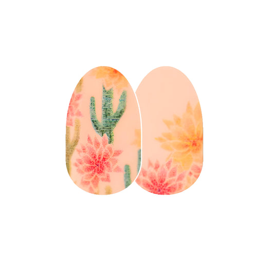 Desert Flora - Color Street Nail Strips - August 2021 Host Exclusive, Green, Orange, FDC289