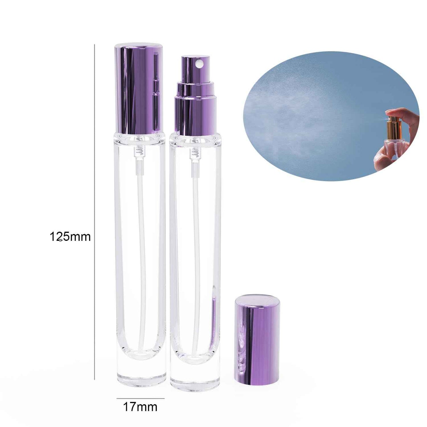 10ML 5PCS Cologne Atomizer Empty, Glass Perfume Bottle Set, Mini Perfume Bottles Refillable With Dispenser Tools, Pocket Spray Bottle for Travel and Sample Container