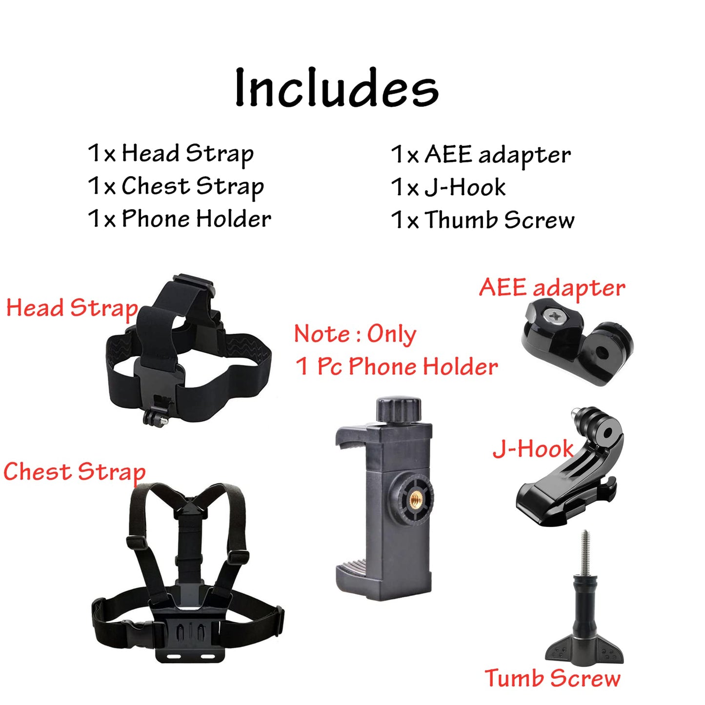 Phone Chest Mount Harness Vest and Head Strap Clip Holder for POV/VLOG, Compatible with iPhone,Samsung,GoPro Hero,DJI Osmo,AKASO and Action Cameras