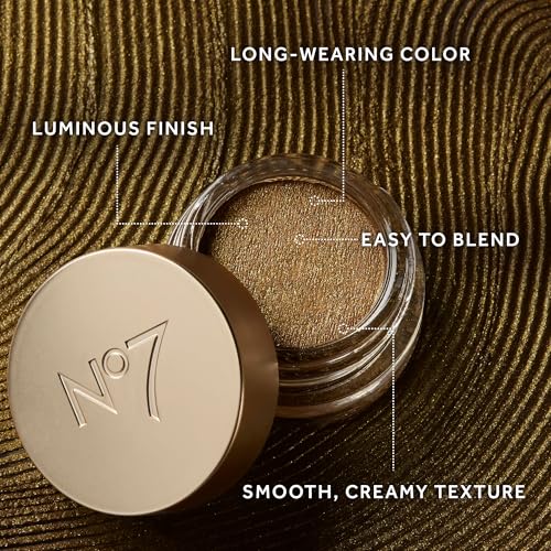 No7 Pro Artist Gilded Glimmer Cream Eyeshadow - Buildable Shimmer Eye Shadow for Bold, One-Swipe Color - Silky Long Wear Eye Makeup - Pearl Glow (3.4g)