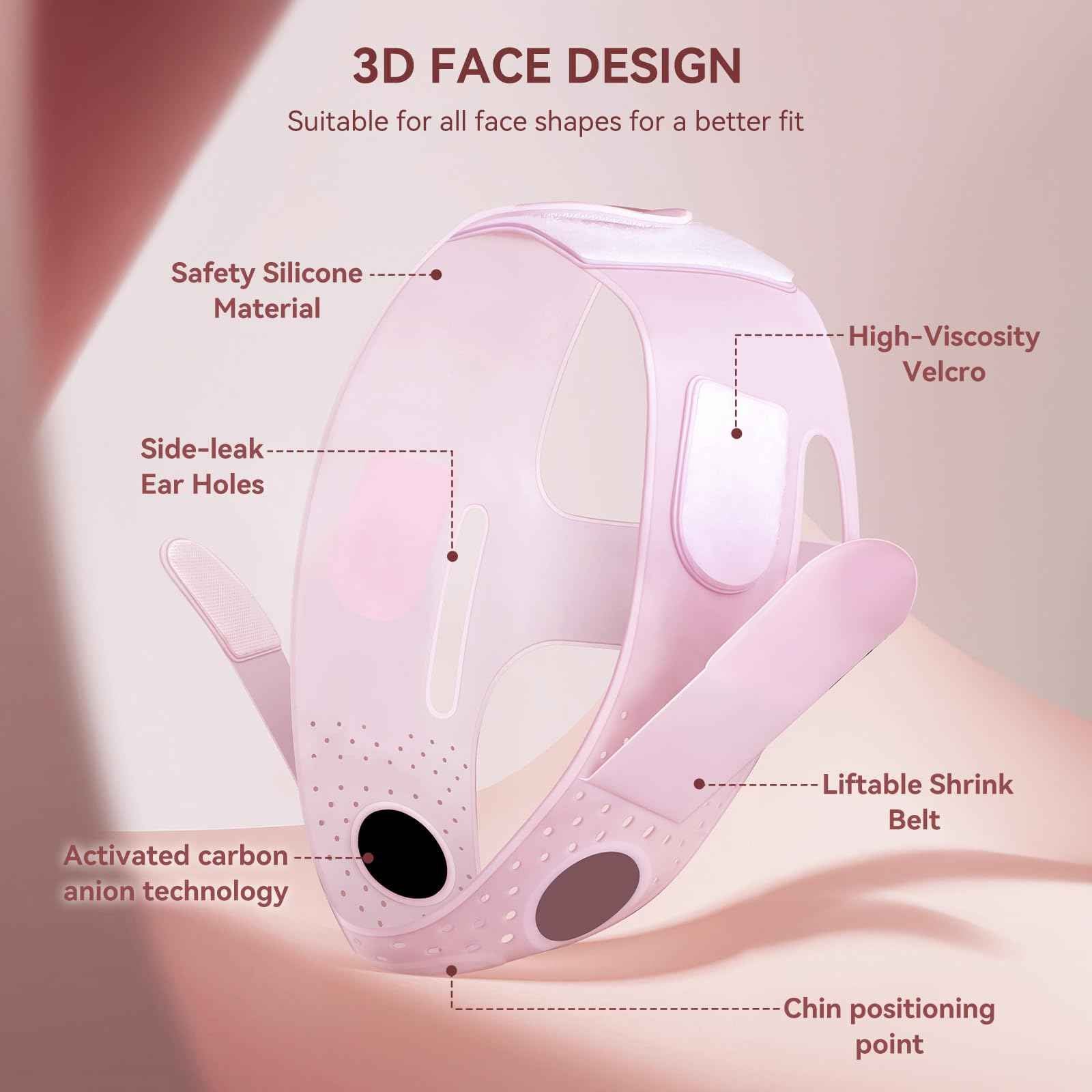 V-Line Mask Chin Up Mask V Shaped Face Mask Chin strap, Soft Silicone Chin Strap V Line Lifting Mask for Women,Jaw Exerciser