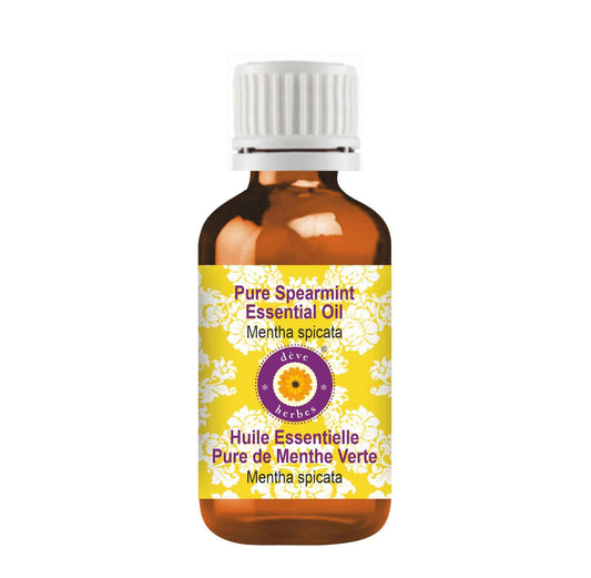 dève herbes Spearmint Essential Oil (Mentha spicata) Pure | Non-Sticky | Non-Greasy | Lightweight | Men & Women | All Skin Types | Steam Distilled 15ml (0.5 oz)
