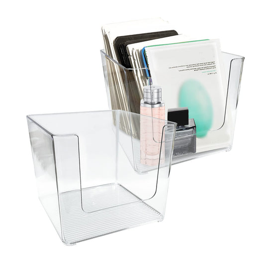 2 Pcs Acrylic Makeup Mask Paper Storage Box,6.2x6.2x5.7 In Cover Desktop Cosmetics Debris Cotton Pad,Cotton Swabs,Sanitary Nap,Sanitary Napkin Storage Box,Transparent Dustproof Cosmetics finishing Box