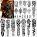 48 Sheets Mandala Temporary Tattoos - Full & Half Sleeve Fake Tattoos