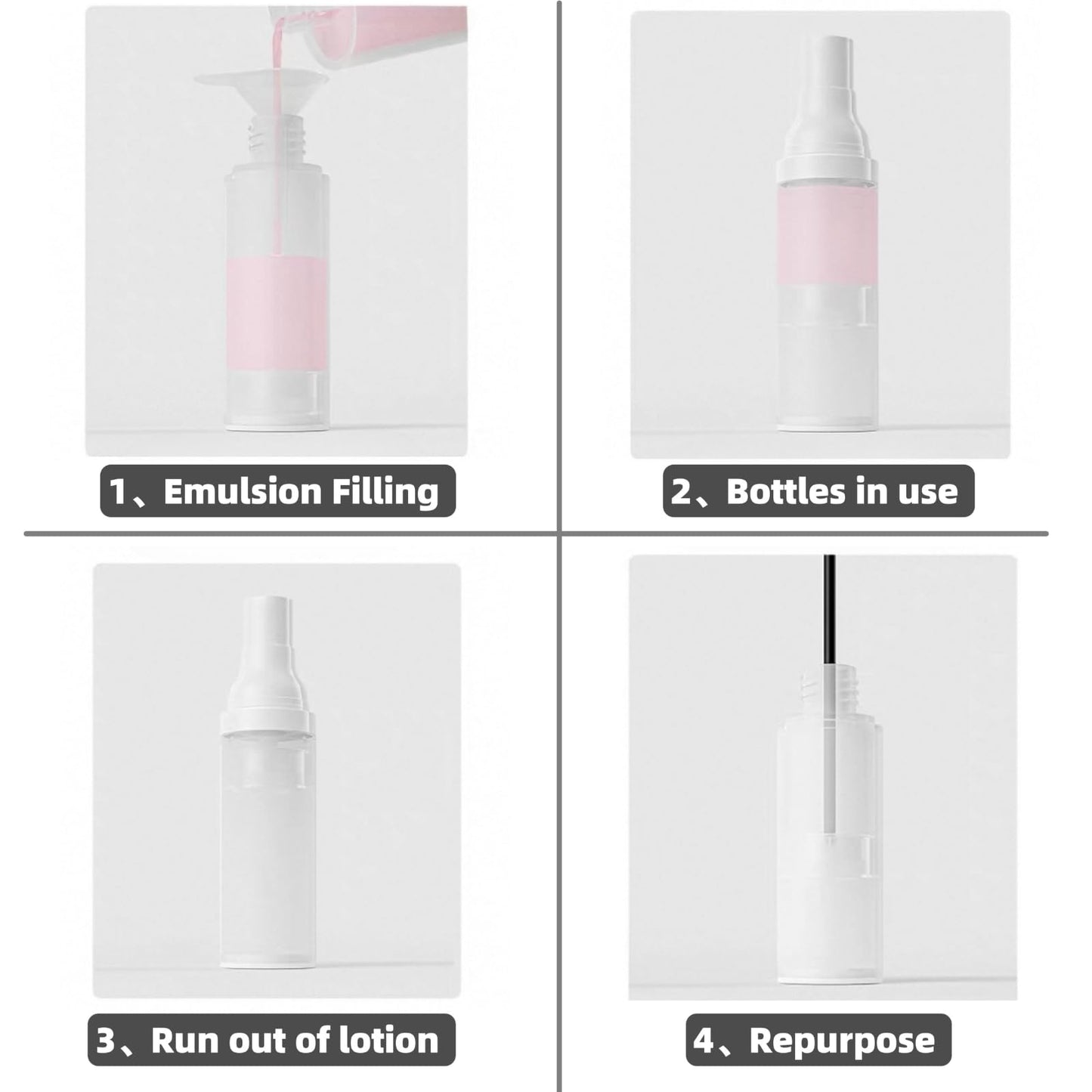 FaceBucks 1oz/30ml-Small Spray Bottle 360° Angle Work, Portable Refillable Leak Proof Travel Mini Spray Bottle.For Perfume Toner Hair spray Facial Moisturizing 【1oz/30ml-(Pack of 4) & Spary Bottle】